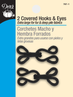 Dritz Covered Hooks & Eyes - Black - 2ct