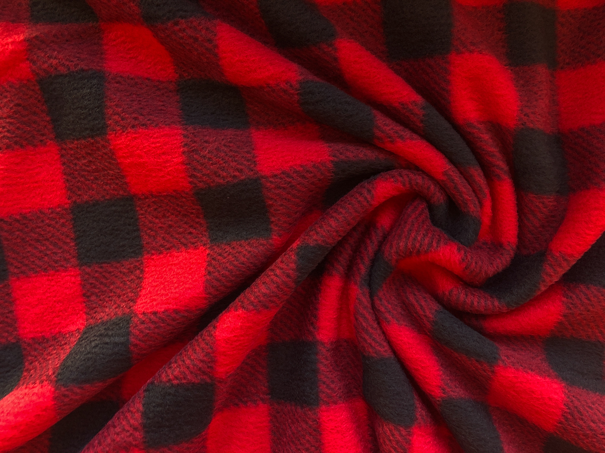 Double Sided Polar Fleece - Buffalo Plaid - Black/Red - Stonemountain ...