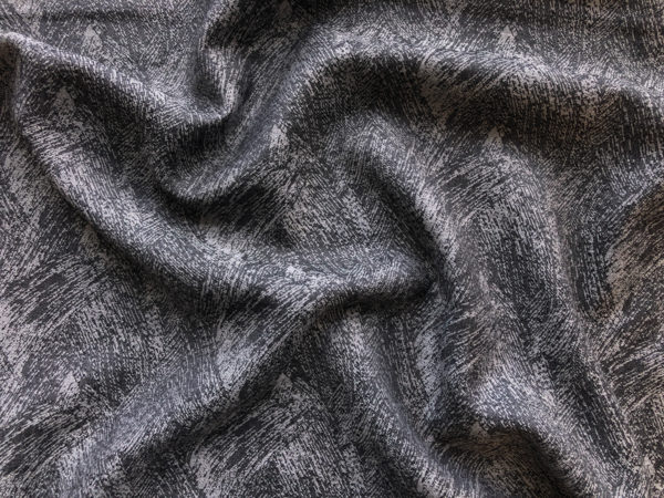 Wool Jacquard Challis - Charcoal