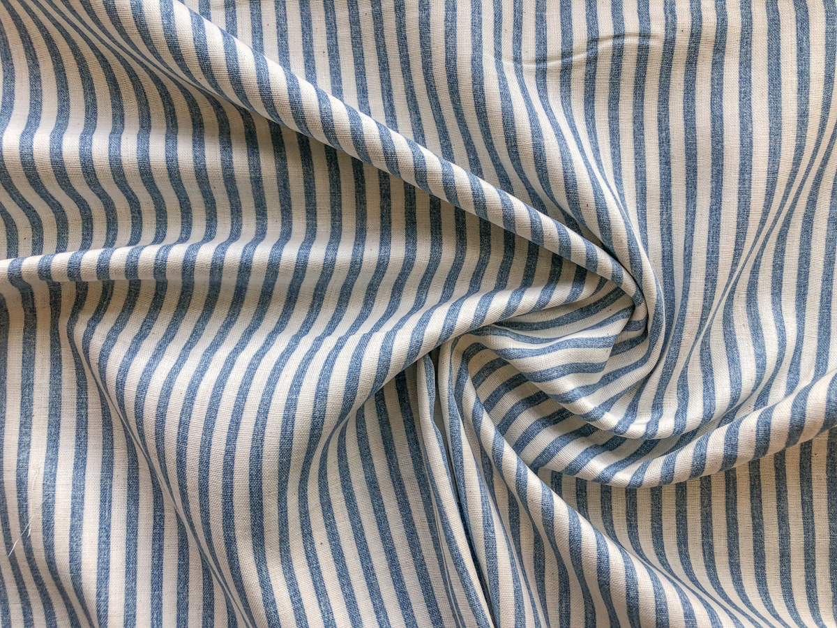 Japanese Double Gauze – Printed Stripe – Denim Blue - Stonemountain ...