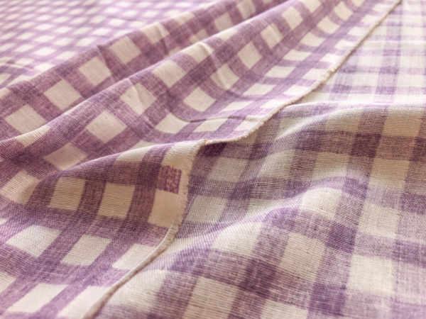 Japanese Cotton Double Gauze - Printed Plaid - Lavender