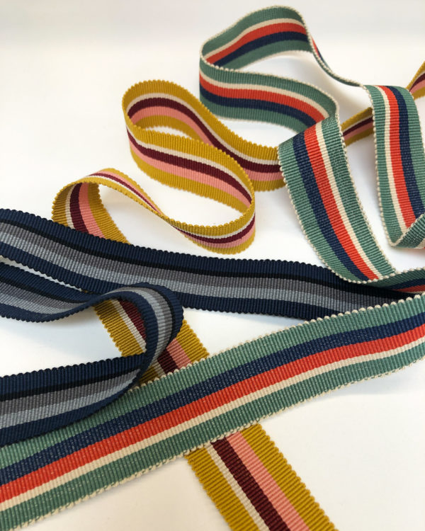 100% Cotton Striped Grosgrain - 25mm