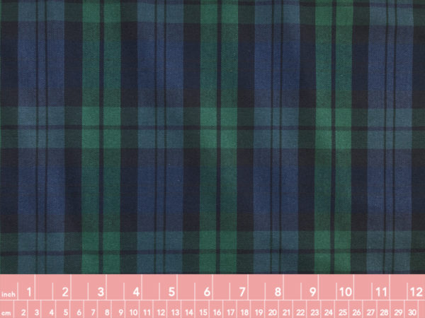 Viyella Cotton/Wool Yarn Dyed Twill - Green/Navy Plaid