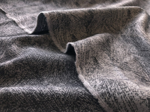 Wool Jacquard Challis - Charcoal