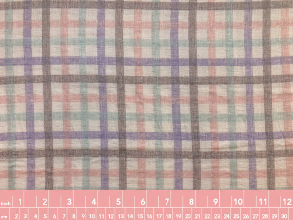 Japanese Cotton Double Gauze - Printed Plaid - Lavender