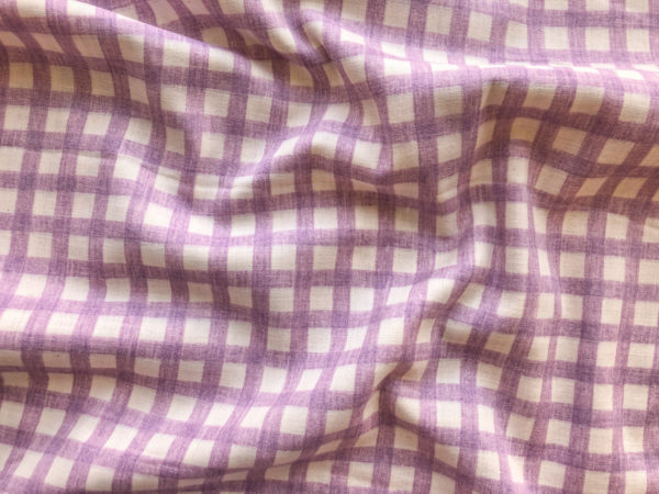 Japanese Cotton Double Gauze - Printed Plaid - Lavender