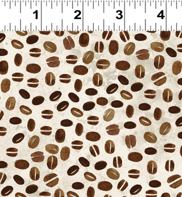 Quilting Cotton - Coffee Shop - Beans - Light Khaki