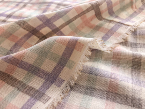 Japanese Cotton Double Gauze - Printed Plaid - Lavender