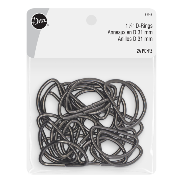 Dritz 1" D-Rings - Gunmetal - 24 pcs