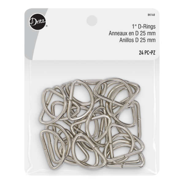 Dritz 1" D-Rings - Nickel - 24 pcs