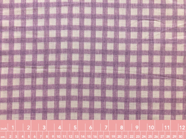 Japanese Cotton Double Gauze - Printed Plaid - Lavender