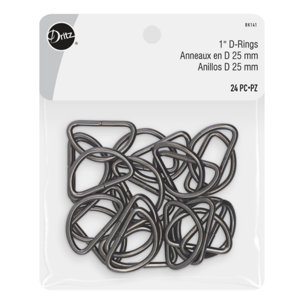 Dritz 1" D-Rings - Gunmetal - 24 pcs