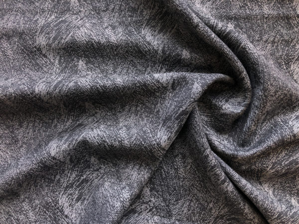 Wool Jacquard Challis - Charcoal