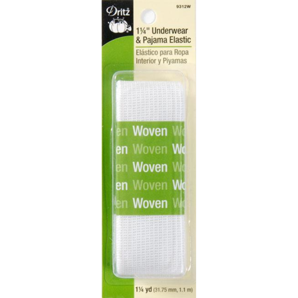 Dritz 1 1/4" Underwear & Pajama Elastic - White