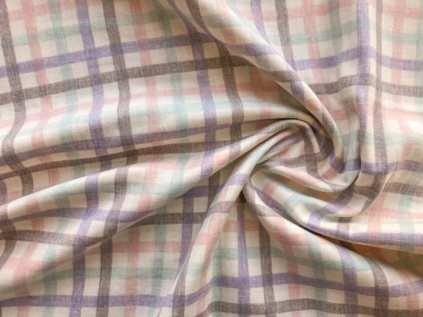 Japanese Double Gauze - Printed Plaid - Pastel - Stonemountain ...