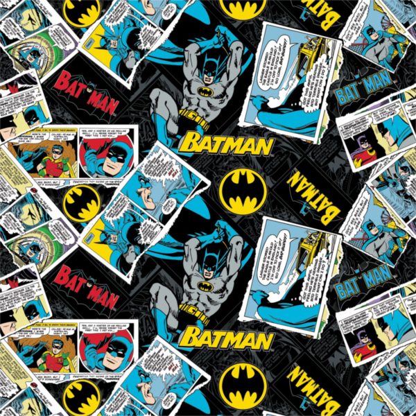 Quilting Cotton - DC Batman Collage - Black