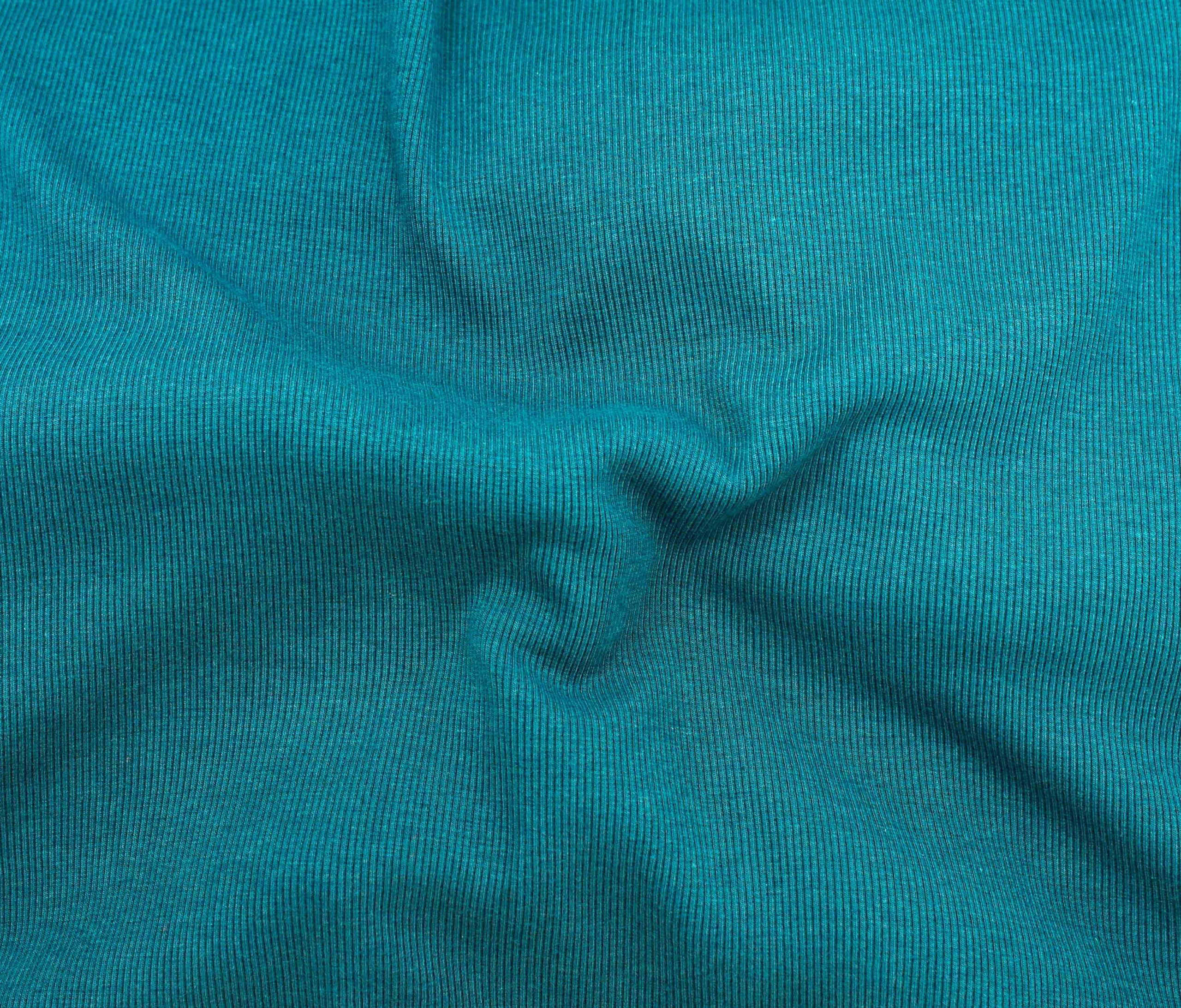 Bamboo/Cotton Rib Knit - Teal - Stonemountain & Daughter Fabrics