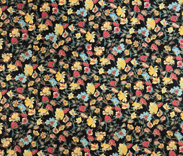 Cotton Poplin - Thriving Floral - Black