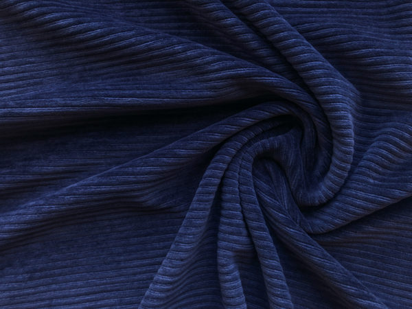 Ribbed Velour - Navy - Stonemountain & Daughter Fabrics