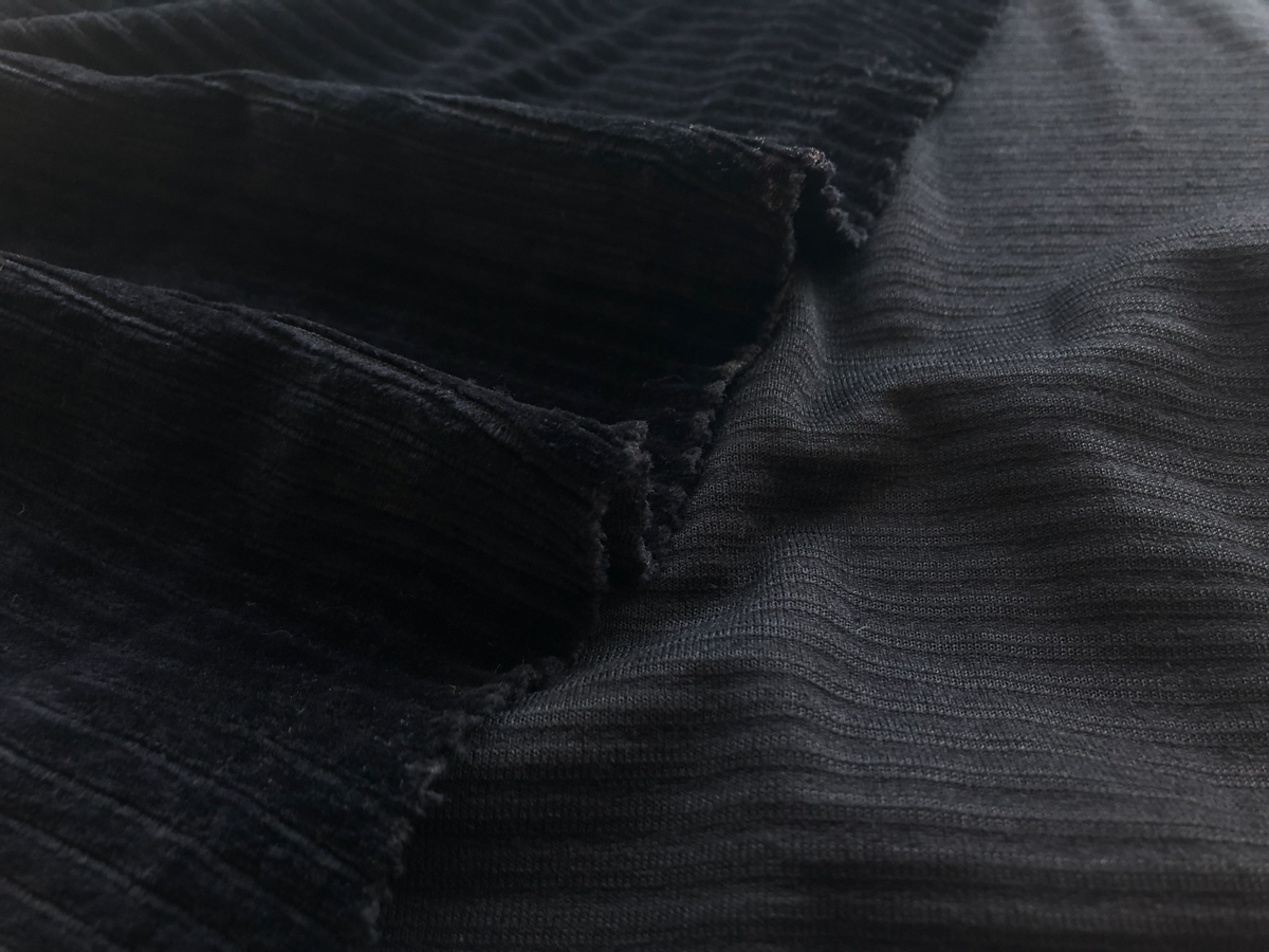 Ribbed Velour - Black - Stonemountain & Daughter Fabrics