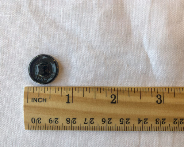 Vintage Glass Buttons - Black Faceted Circle