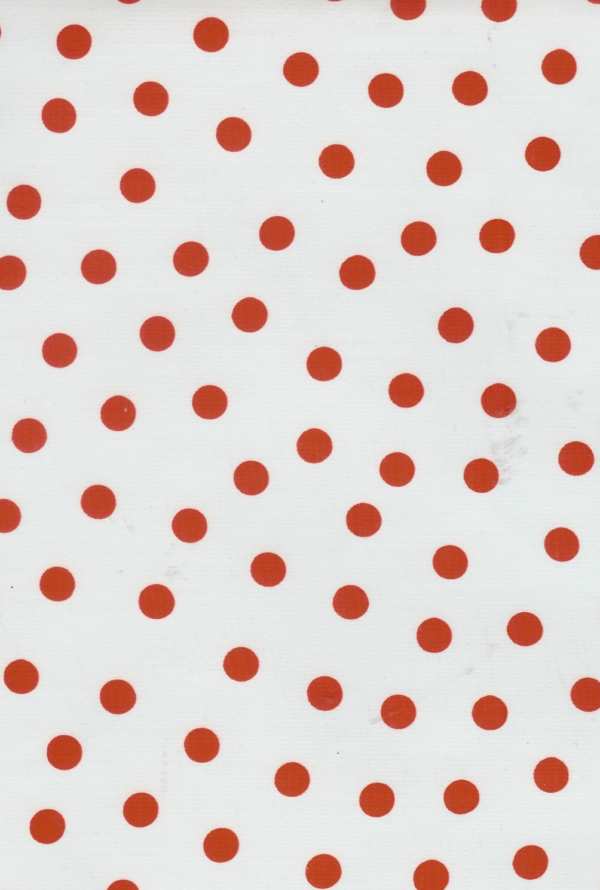 Oilcloth - Poly/Cotton Vinyl - Polka Dot - Red