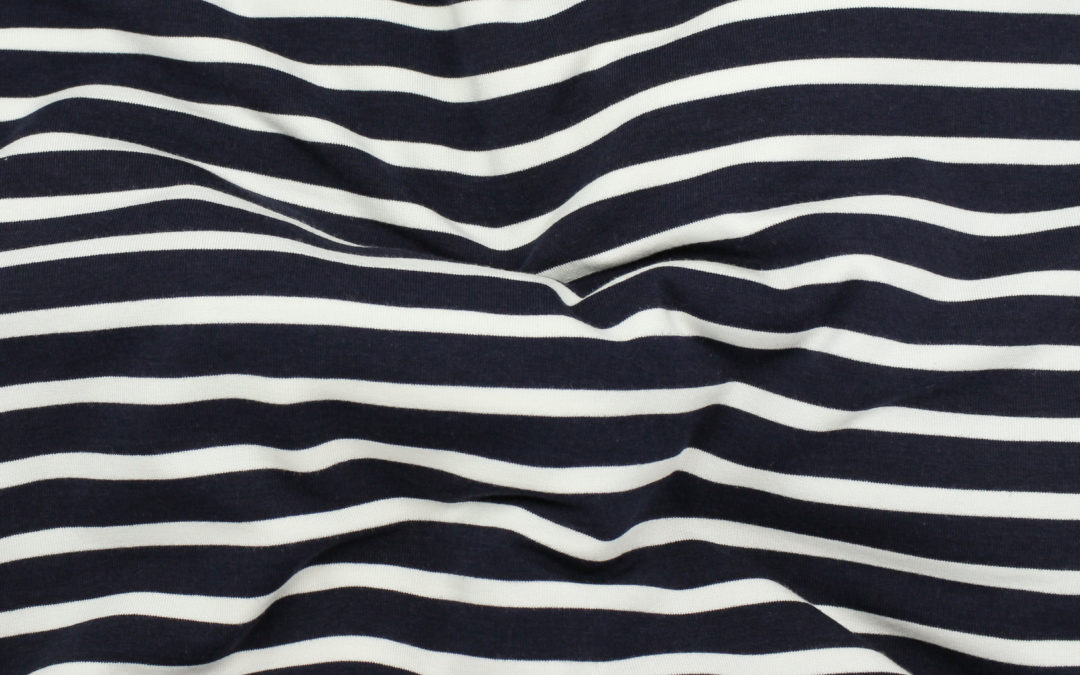 Striped Bamboo/Cotton French Terry – Navy