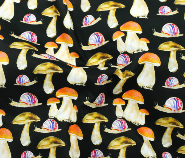 Digital Print Cotton Lawn - Mushrooms