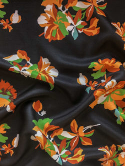 Silk + Rayon Satin Devoré Fabric ( Silk Devoré 120g, Unbleached