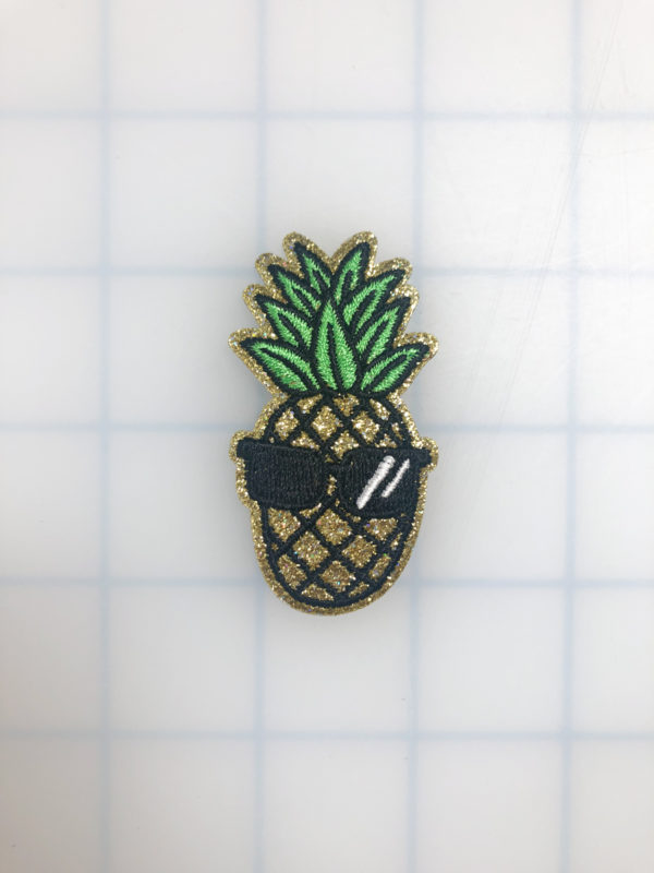 Iron-On Applique Patch - Cool Pineapple