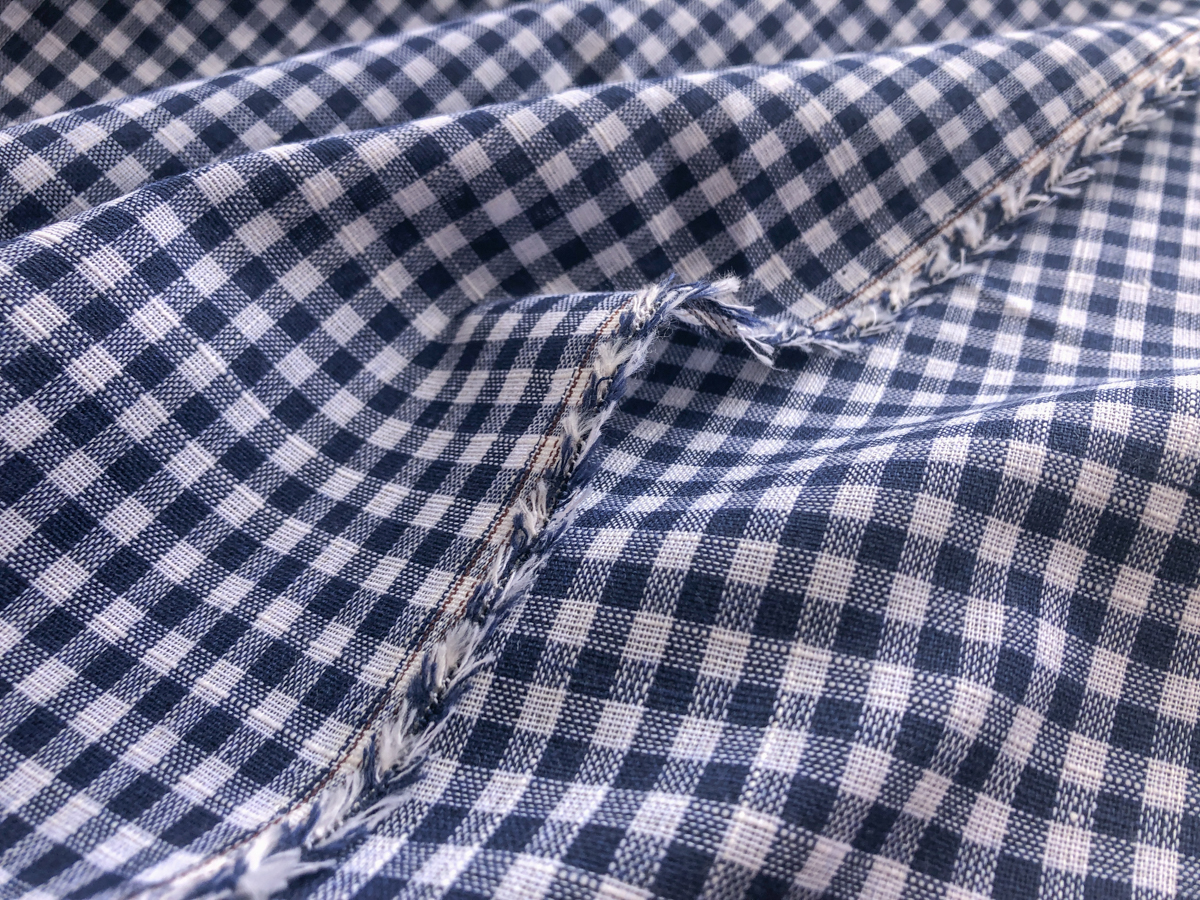 Cotton/Linen Gingham - Little Check - Navy - Stonemountain & Daughter ...