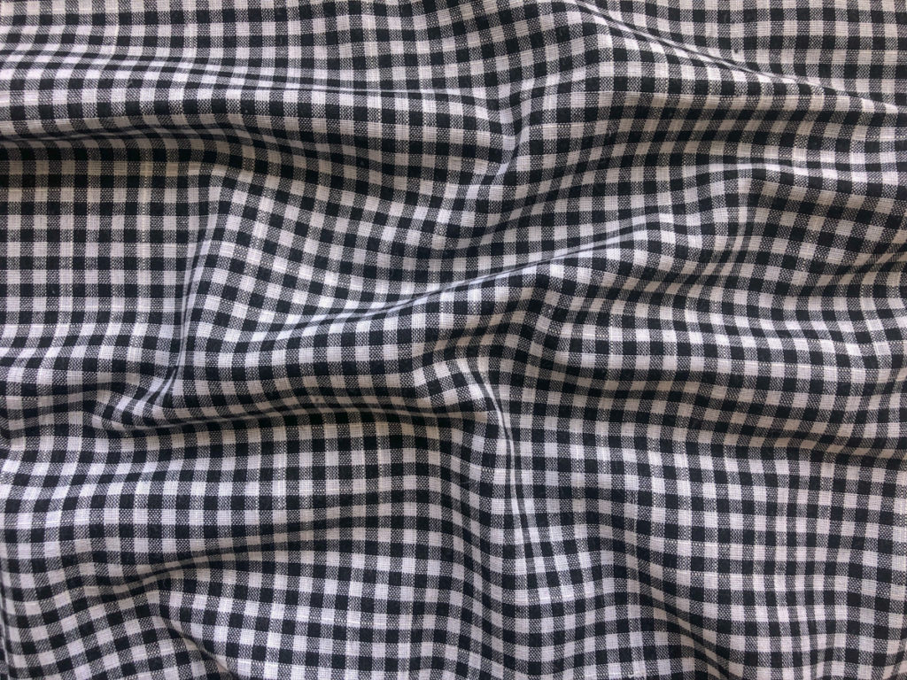 Cotton/Linen Gingham - Little Check - Black - Stonemountain & Daughter ...