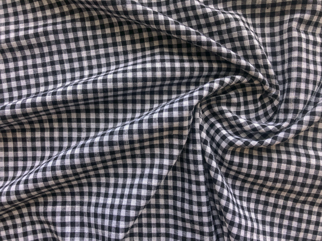 Cotton/Linen Gingham Little Check Black Stonemountain & Daughter