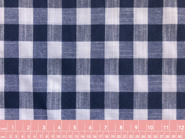 Cotton/Linen Gingham - Big Check - Navy