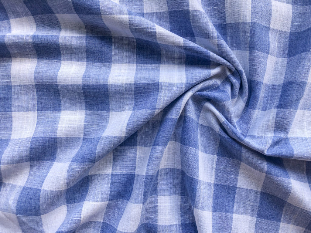 Cotton/Linen Gingham Big Check Sky Blue Stonemountain & Daughter