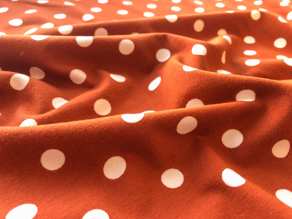Avalana Jersey - Big Dots - Cognac - Stonemountain & Daughter Fabrics