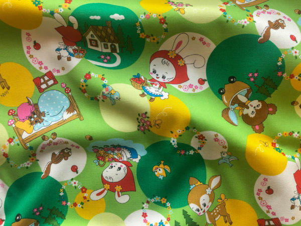 Kokka - Cotton Oxford - Kawaii Fairytale - Green