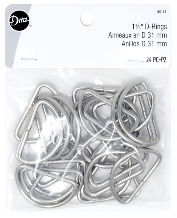 Dritz 1 1/4" D-Rings - Nickel - 24 pcs