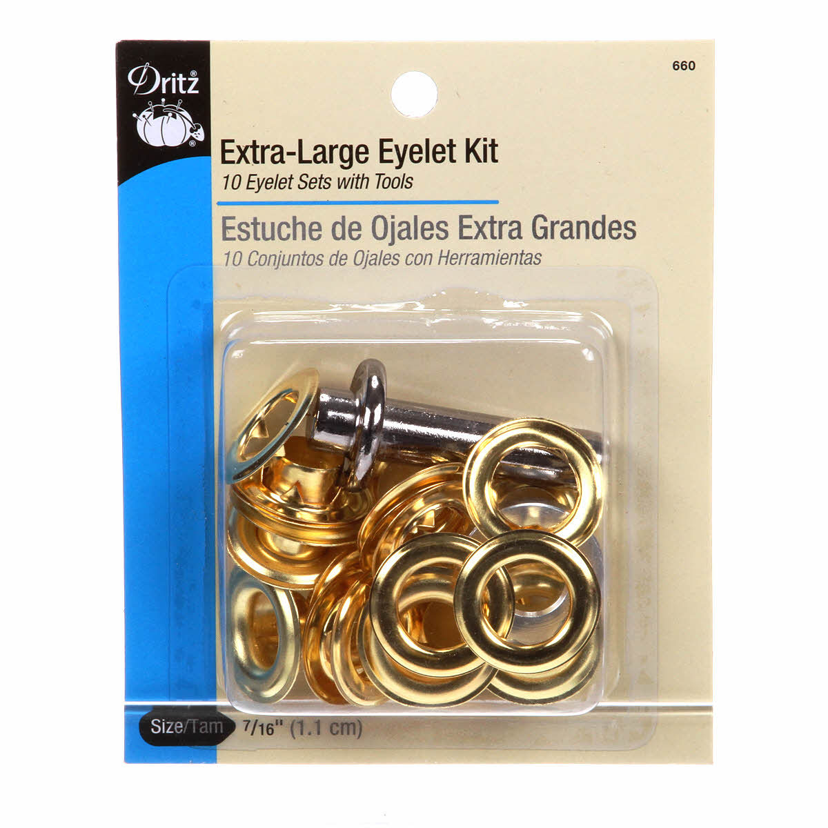 Dritz Extra Large Eyelet Kit Gold 7/16 - Stonemountain & Daughter