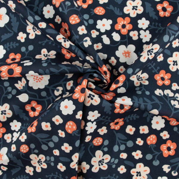 Birch - Organic Cotton Lawn - Bella - Midnight