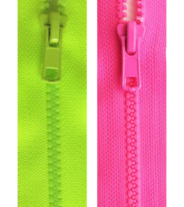 10" Neon Plastic Zipper