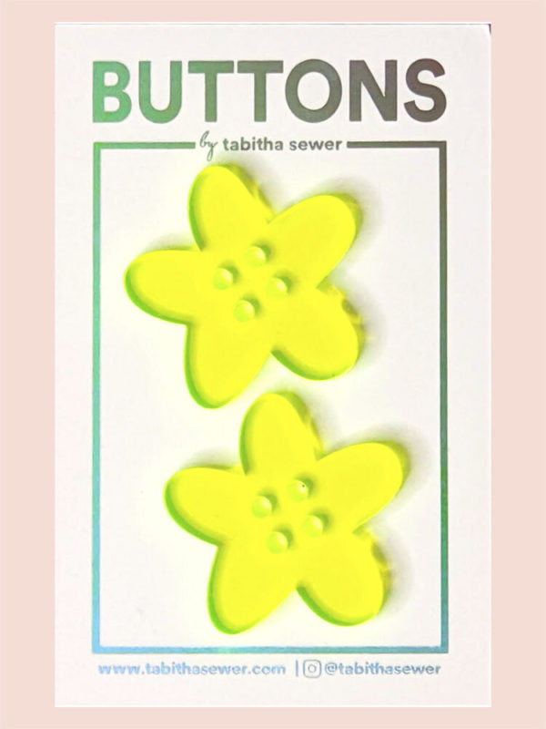 Tabitha Sewer - Button Pack - Neon Green XL Flower