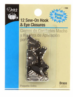 Flat Hook & Eye Closures - 12 Pack - Assorted