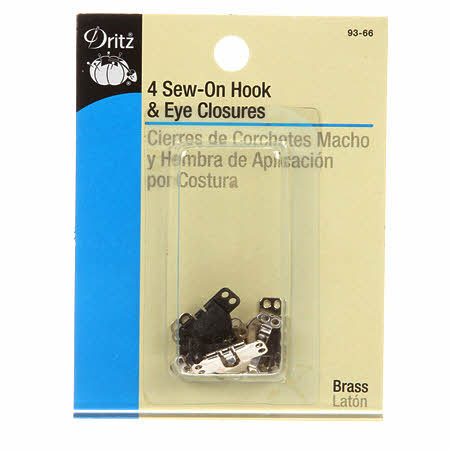Flat Hook & Eye Closures - 4 Pack - Assorted - Stonemountain & Daughter  Fabrics