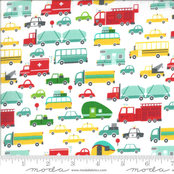 Quilting Cotton - On The Go - Cars & Trucks - Cloud