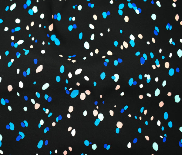 Rayon Challis - Colorful Speckles - Black