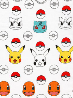 Quilting Cotton - Pokemon - Characters - White
