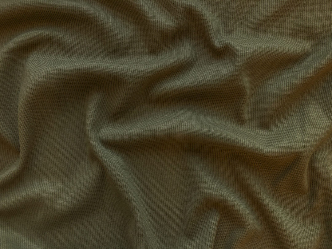 Organic Cotton Rib Knit Olive Drab Stonemountain & Daughter Fabrics