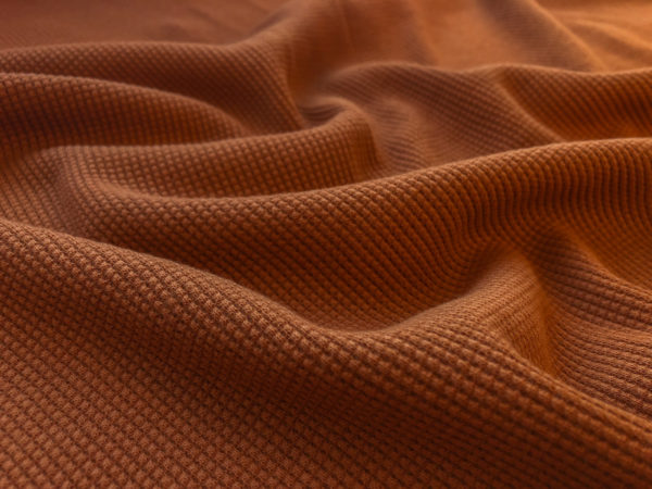 Organic Cotton Waffle Knit - Cinnamon