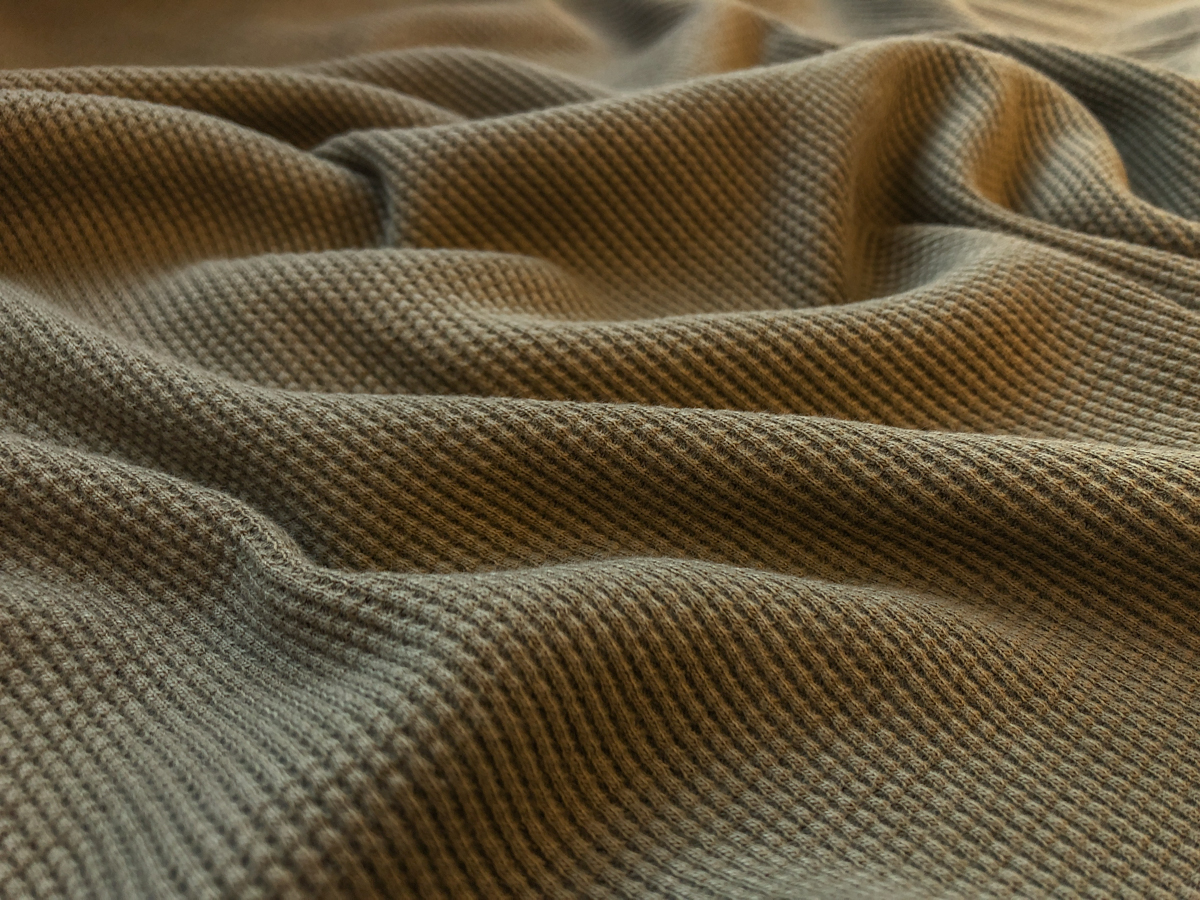 Organic Cotton Waffle Knit Olive Drab Stonemountain & Daughter Fabrics